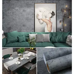 undefined - Vinilo Adhesivo Mármol Gris Mate Impermeable Para Muebles Y Cocinas