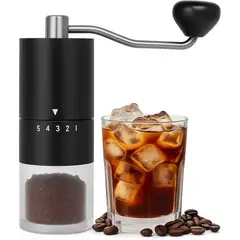 undefined - Molinillo Manual de Café con Rebabas de Cerámica y Ajuste de Grosor