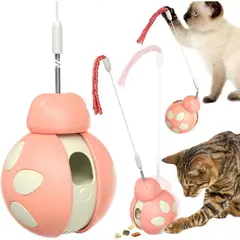 undefined - Juguete Interactivo para Gatos con Dispensador de Premios y Varita Elástica