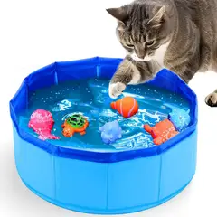 undefined - Piscina Interactiva Para Gato con Juguetes Flotantes y Estimulación Sensorial