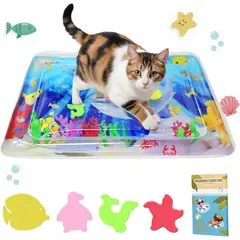 undefined - Alfombra Sensorial de Agua Para Gato con Juguetes Flotantes y Material Reforzado