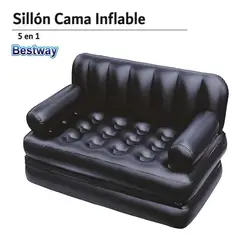 BESTWAY - Sillón Inflable Sofá Cama Multiposición 5 en1 Camping Color Negro