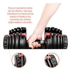 undefined - Mancuerna Ajustable 24kg Pesa Color Negro Gym Casa