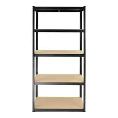 undefined - Estantería Metálica 5 Niveles Repisas en Madera Café