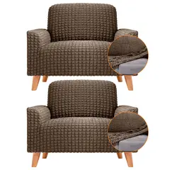 ENERGY PLUS - Set X2 Protectores de Sofá Un Puesto Tela Elástica Lavable
