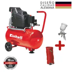 EINHELL - Combo Compresor de Aire 24 Litros + Kit de Piezas Neumáticas