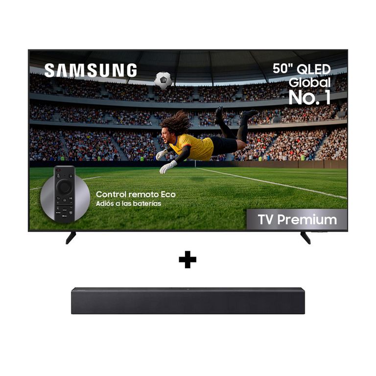 Televisor 50 Pulgadas QLED + Barra de Sonido HW-B400F