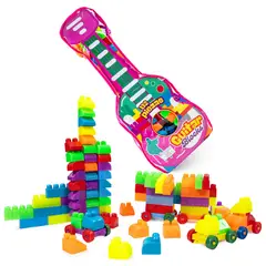 ENERGY PLUS - Set Bloques Construcción 132 Piezas Maleta Guitarra Infantil