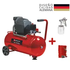 EINHELL - Combo Compresor de Aire 50 Litros + Kit de Piezas Neumáticas