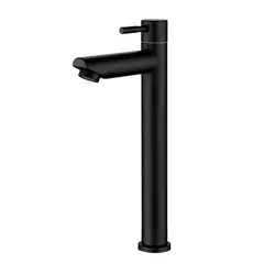 GRIFOS CENTER - Grifería Llave Lamabanos Agua Fria Alta Negro Mate Consumo 8.3 l/min