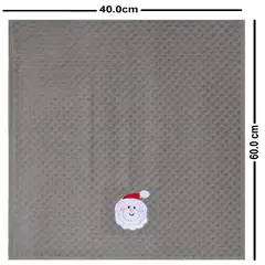 TOCAZ - Toalla 400 Gm Gris Canasta Navidad Bordada