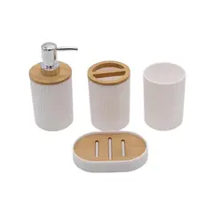 undefined - Set Utensilios Accesorios de Baño Jabonera Juego X4 Blanco