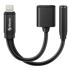 STEREN - Cable Adaptador Lightning para Audio 3.5 mm y Carga / Pod-457