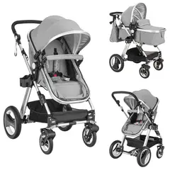 undefined - Coche Convertible para Bebé con Asiento Reclinable y Arnés Seguro