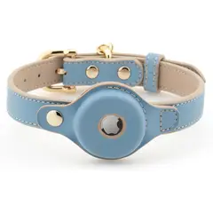 undefined - Collar Ajustable Para Perro De Cuero Vegano Con Soporte Airtag Elegante Y Resistente