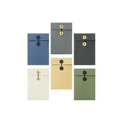 undefined - Set de 6 Carpetas SHINEOFI de Papel Kraft con Cierre de Cuerda para Documentos A4