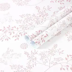 undefined - Papel Tapiz Pegatina Boho Flores Rosa y Blanco Para Decoración Infantil