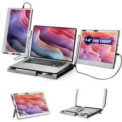 undefined - Monitor Triple Portátil Para Laptop Con Extensor De Pantalla FHD Giratorio