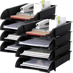 undefined - Organizador Apilable de Ocho Bandejas para Escritorio con Diseño Compacto
