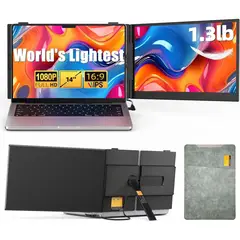 undefined - Extensor De Pantalla Dual Portátil Para Laptop Con Monitor FHD Ultrafino