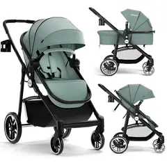 undefined - Coche Reversible para Bebé con Suspensión y Capota Ajustable