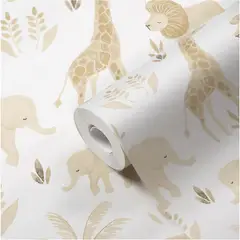 undefined - Papel Tapiz Safari Neutral para Bebés