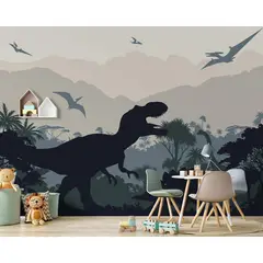 undefined - Papel Tapiz Bosque Verde Acuarela Para Decoración Infantil y Oficina