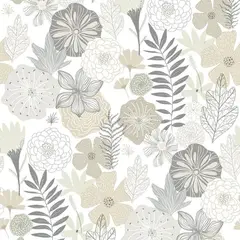 undefined - Papel Tapiz Autoadhesivo Beige Flores Perennes Para Paredes