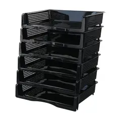 undefined - Bandejas Apilables para Documentos de Plástico Color Caqui Paquete de 6