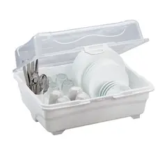RIMAX - Escurridor de Platos 48 Litros con Tapa Blanco