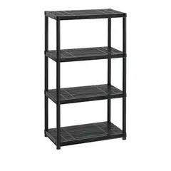 RIMAX - Estantería 15 Pulgadas 4 Niveles 71,2x128,9x38,3 cm Negra