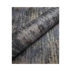 undefined - Papel Tapiz Texturizado Negro y Dorado Industrial