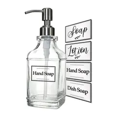 undefined - Dispensador De Jabón De Vidrio Transparente Con Bomba De Acero