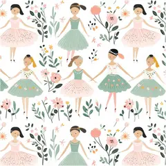 undefined - Papel Tapiz Infantil Bailarinas Moderno Vinilo Autoadhesivo Decorativo
