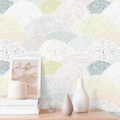 undefined - Vinilo Autoadhesivo Infantil Puntos Moderno Rosa y Turquesa