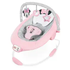 BRIGHT STARTS - Silla Mecedora Infantil Minnie Mouse con Vibración y Juguetes Musicales