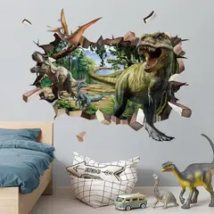 undefined - Vinilo Infantil Dinosaurios 3D Autoadhesivo Jungle