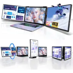 undefined - Extensor De Pantalla Triple Portátil Para Laptop Con Resolución 2.5K