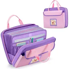 undefined - Bolsa Organizadora de Documentos GRAOSO Rosa con Nueve Carpetas Expandibles