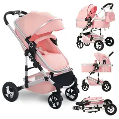 undefined - Coche Convertible Reversible con Moisés Ajustable y Plegado Compacto