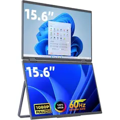 undefined - Monitor Portátil Dual FHD con Altavoces