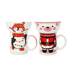 ACENTO - Set de Desayuno Mug y Bowl Navideño Diseños Surtidos