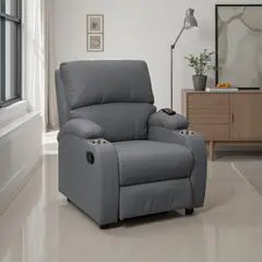 ELITE LIVING - Silla Reclinable Nes Estatica /masajeadora Port Metal Microfibra Gris