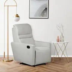 ELITE LIVING - Silla Reclinable Arthur Mecedora Microfibra Plata