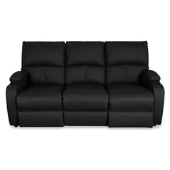 ELITE LIVING - Sofá Reclinable Amber Rest 3 Puestos Cuero Negro