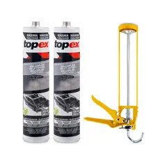 TOPEX - Pack Sellador de Poliuretano 2 Unidades + Pistola Gratis