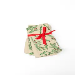 URUYEN - Servilleta Navidad x 4 Crudo Ramas