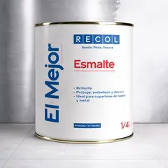 RECOL - Esmalte para Interior/Exterior El Mejor 1/4 Galón Blanco