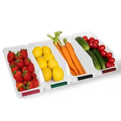 CHEF MASTER - Set X4 Organizador Extraíble Nevera Transparente Apilable