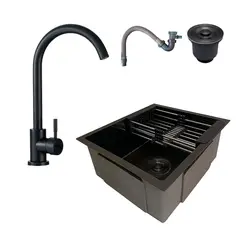 GRIFOS CENTER - Combo Lavaplatos 51*45cm+griferia Lvp Curva+ Accesorios